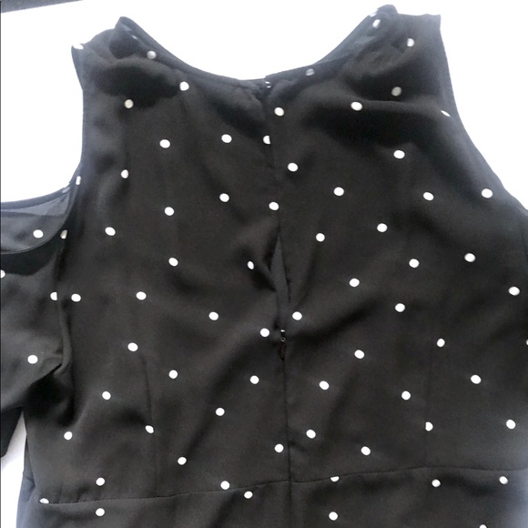 WHO WHAT WEAR • Black/White Polka Dot • MIDI DRESS - Picture 5 of 7